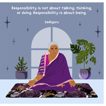 Big Raven Yoga Responsibility Doodle Card