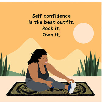 Big Raven Yoga Self Confidence Doodle Card