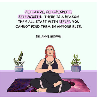 Big Raven Yoga Self love, Self respect, Self worth Doodle Card