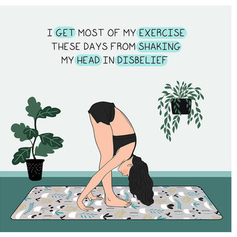 Big Raven Yoga Shaking my head in disbelief Doodle Card