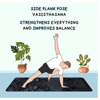 Big Raven Yoga Side Plank Pose Doodle Card