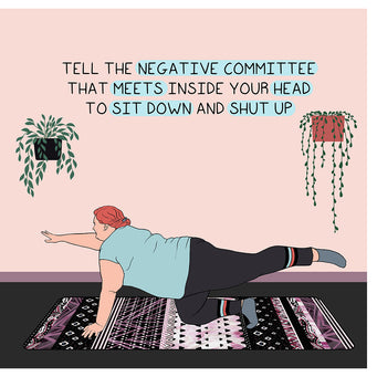 Big Raven Yoga Tell The Negative Committee Doodle Card