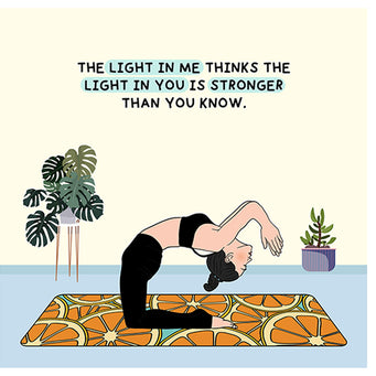 Big Raven Yoga The Light In Me Thinks Doodle Card