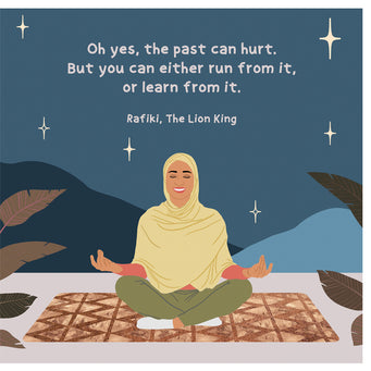 Big Raven Yoga The Past Can Hurt Doodle Card