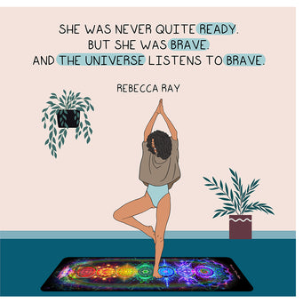 Big Raven Yoga The Universe Listens to Brave Doodle Card