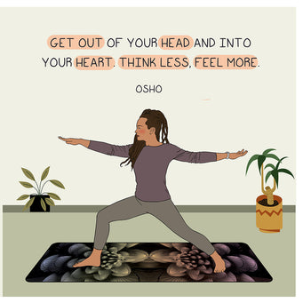 Big Raven Yoga Think Less Feel More Doodle Card