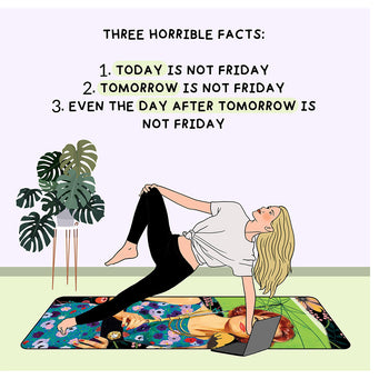 Big Raven Yoga Three Horrible Facts Doodle Card