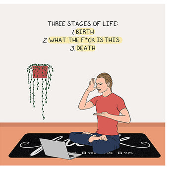 Big Raven Yoga Three stages of life Doodle Card
