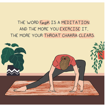 Big Raven Yoga Throat Chakra Doodle Card