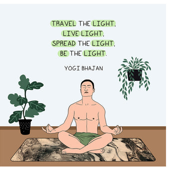 Big Raven Yoga Travel the light Doodle Card