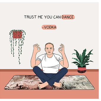 Big Raven Yoga Trust me you can dance Doodle Card