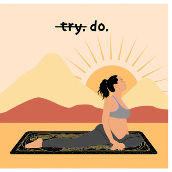 Big Raven Yoga Try. Do. Doodle Card