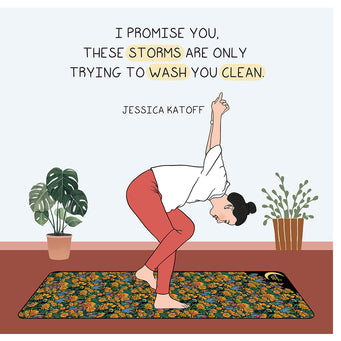 Big Raven Yoga Trying to wash you clean Doodle Card