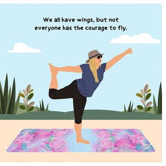 Big Raven Yoga We All have Wings Doodle Card