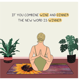 Big Raven Yoga Wine and Dinner Doodle Card