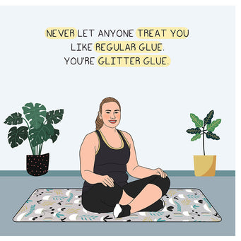 Big Raven Yoga You're glitter glue Doodle Card