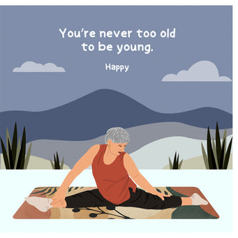 Big Raven Yoga You're never Too Old Doodle Card