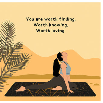 Big Raven Yoga You Are Worth Finding Doodle Card