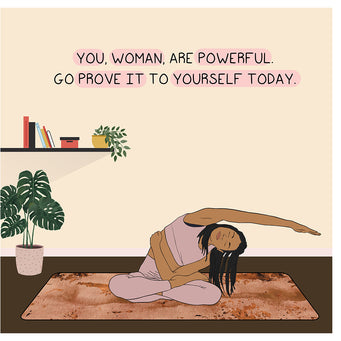 Big Raven Yoga You Woman Are Powerful Doodle Card