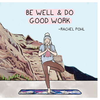 Big Raven Yoga Be Well and Do Good Work by Rachel Pohl  Doodle Card