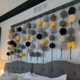 Big Raven Yoga Reclaimed Art Retreat: Pompom Wall Hanging, Coiled Tray, Flowers in a Vase, Velvet Framed Books Retreat